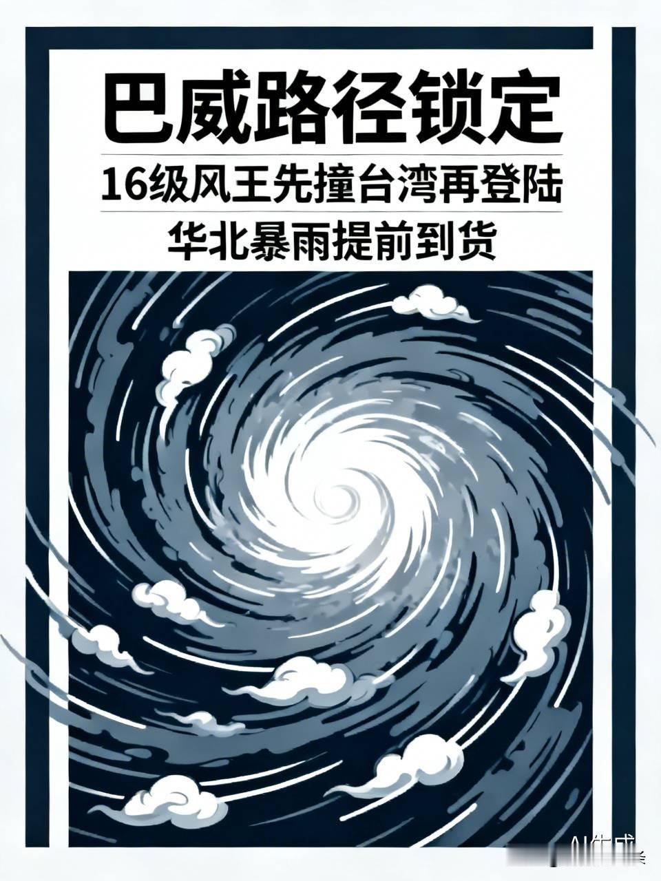 巴威路径锁定，16级风王先撞台湾再登陆，华北暴雨提前到货！ 巴威 台风 气象科普