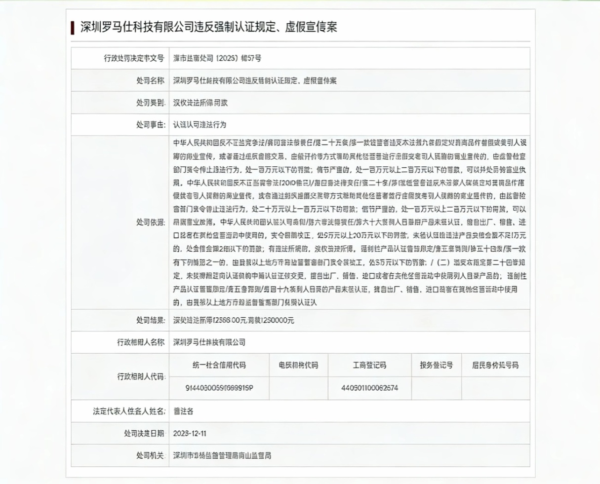 罗马仕被没收违法所得1.2万，罚款123万。只能说一点都不冤，一个充电宝行业的龙