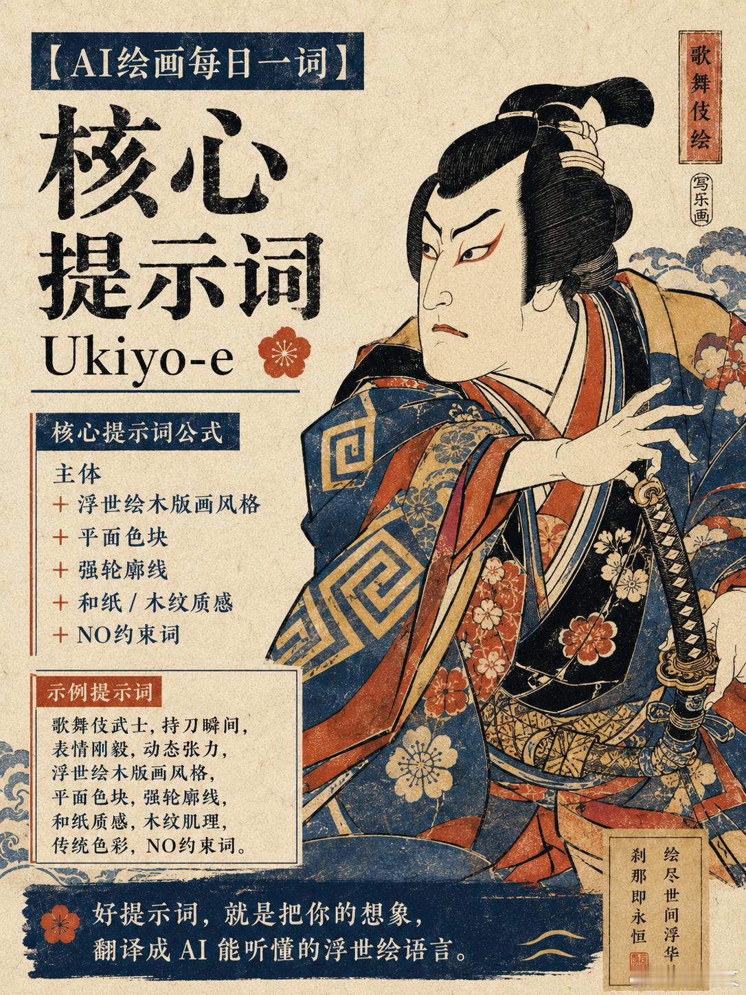 【AI绘画每日一词】浮世绘 Ukiyo-e 如果你想测试 AI 到底有没有“默认