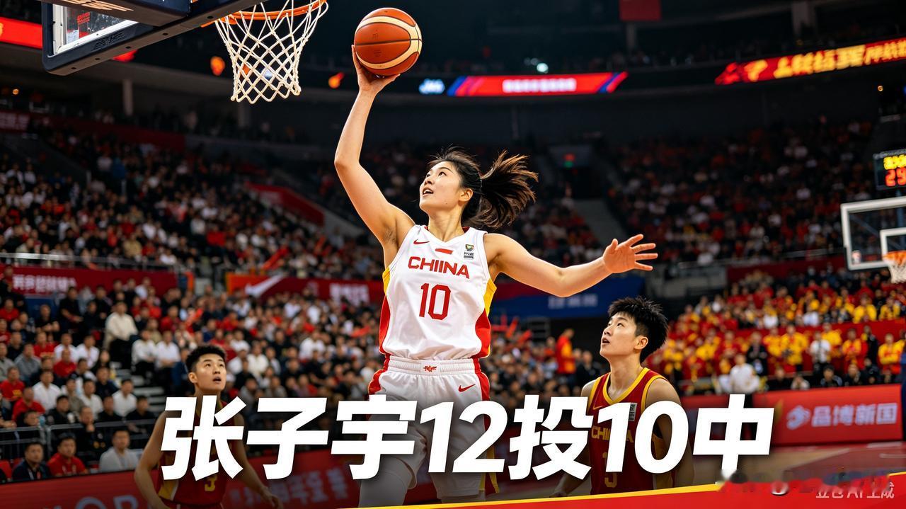 亚运女篮1/4决赛，张子宇展现出强大的内线统治力 。她仅出战13分钟，便交出12