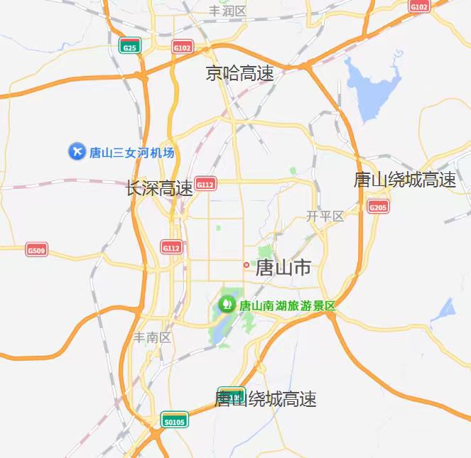唐山绕城高速闭环由西环长深高速（G25）、北环京哈高速（G1）、东南环 S010