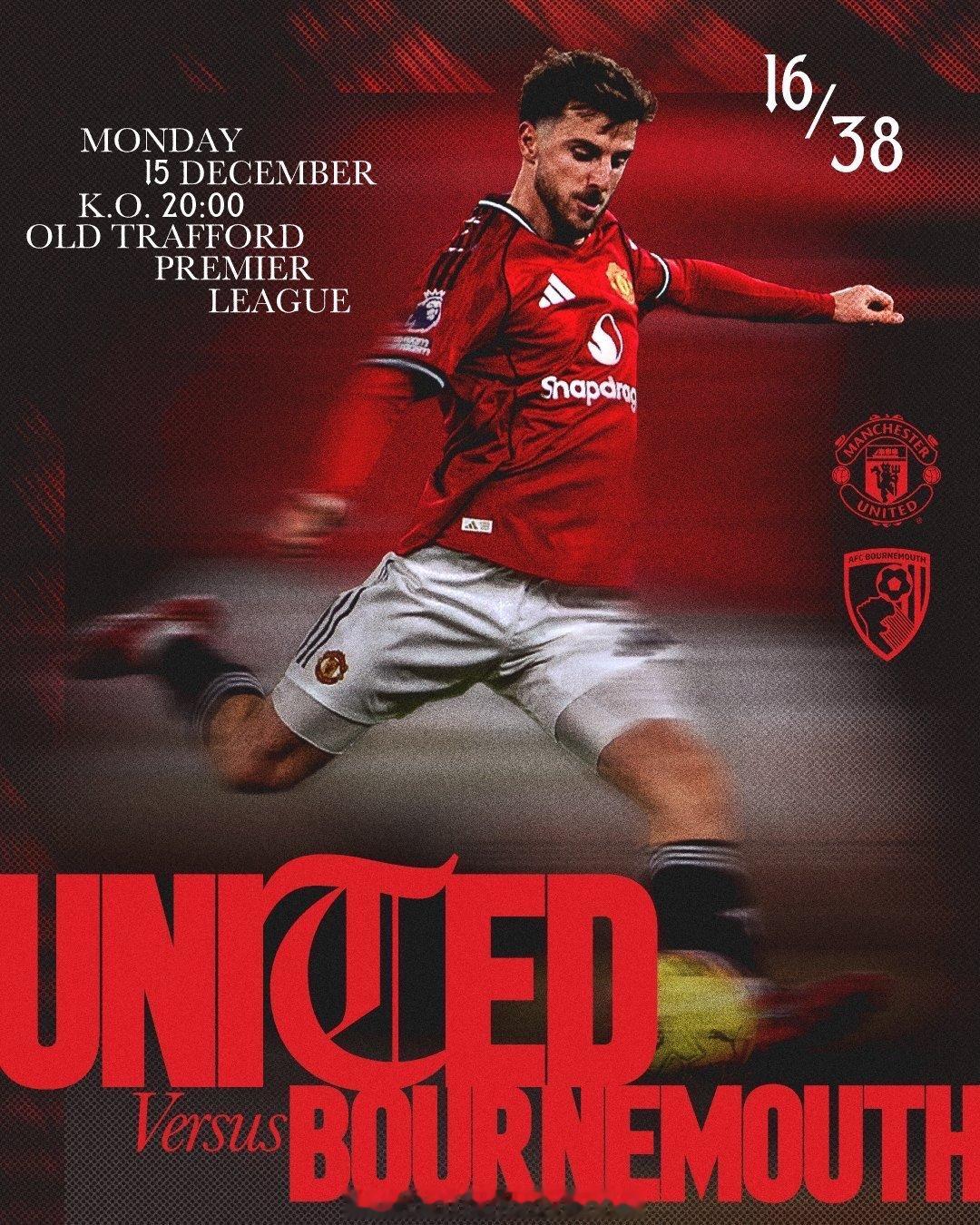 曼联比赛日，凌晨四点，___分拿来！曼联vs伯恩茅斯比赛海报：芒特 
