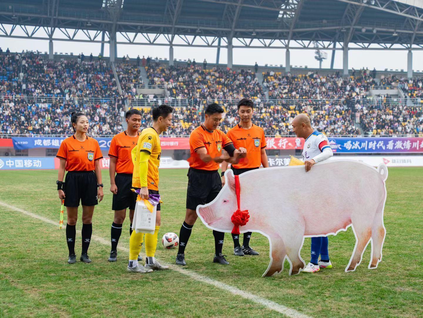 川超成都3：1南充成都队为南充队送上一头整猪礼物 