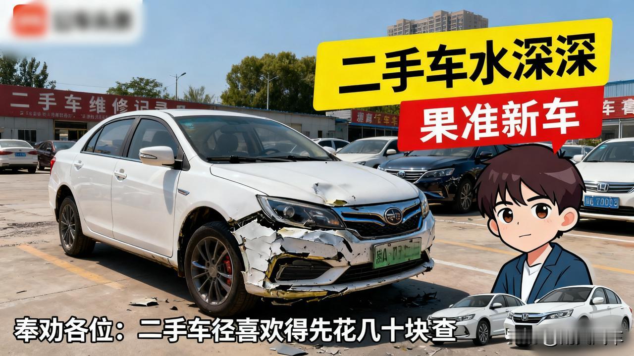 二手车市水很深？

陪朋友去看二手车，一辆准新车，价格诱人。结果一查记录，好家伙