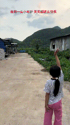 简简单单的一幕，满是童年独有的美好。
 
小女孩放学往家走，快要到家的时候，她高