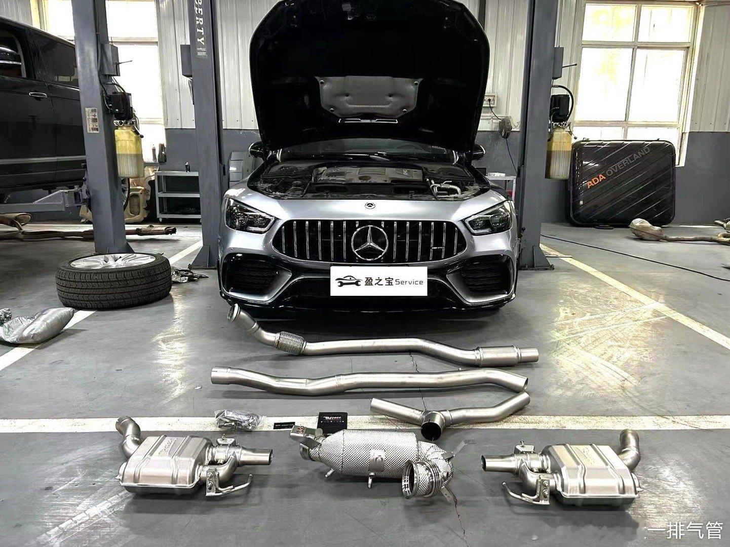 奔驰GT50 AMG CSK隔热三元头段200目 德国repose中尾段运动排气