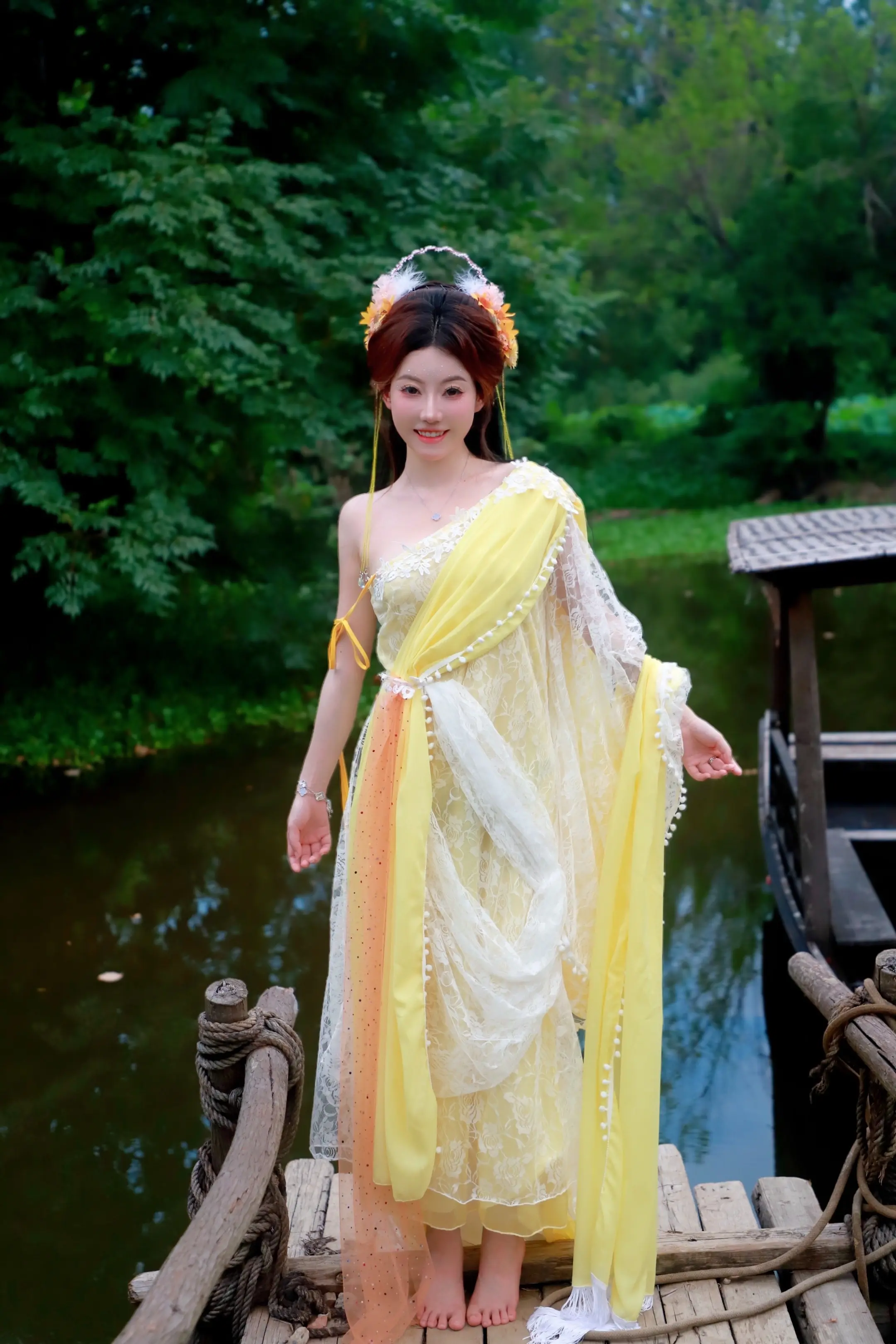 这里也太适合拍七仙女了吧～🪷。黄儿的美貌 我的荣耀🧚‍♀️