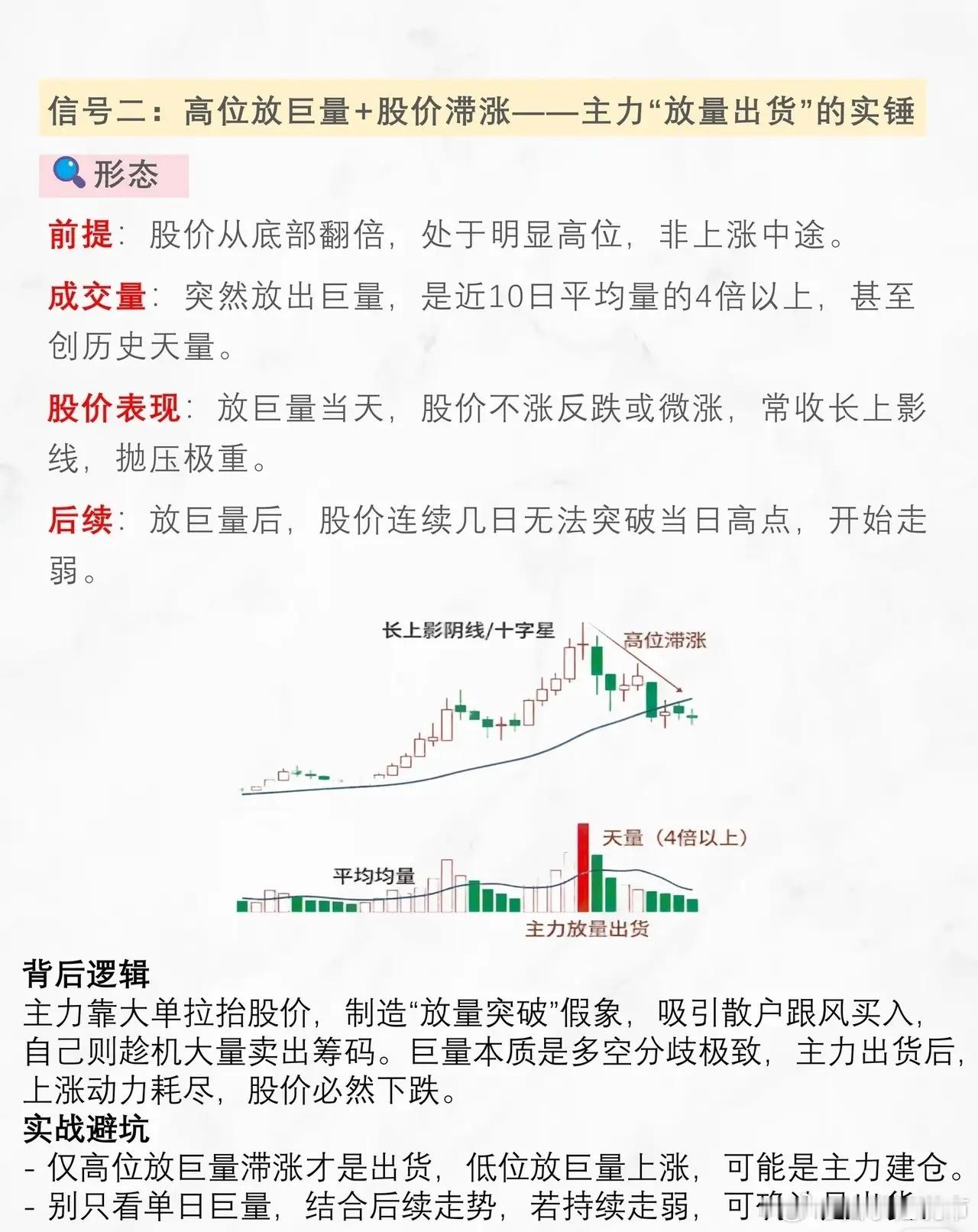 高位离场必看五大关键信号在股票投资中，识别主力出货信号、及时高位离场，是规避风险