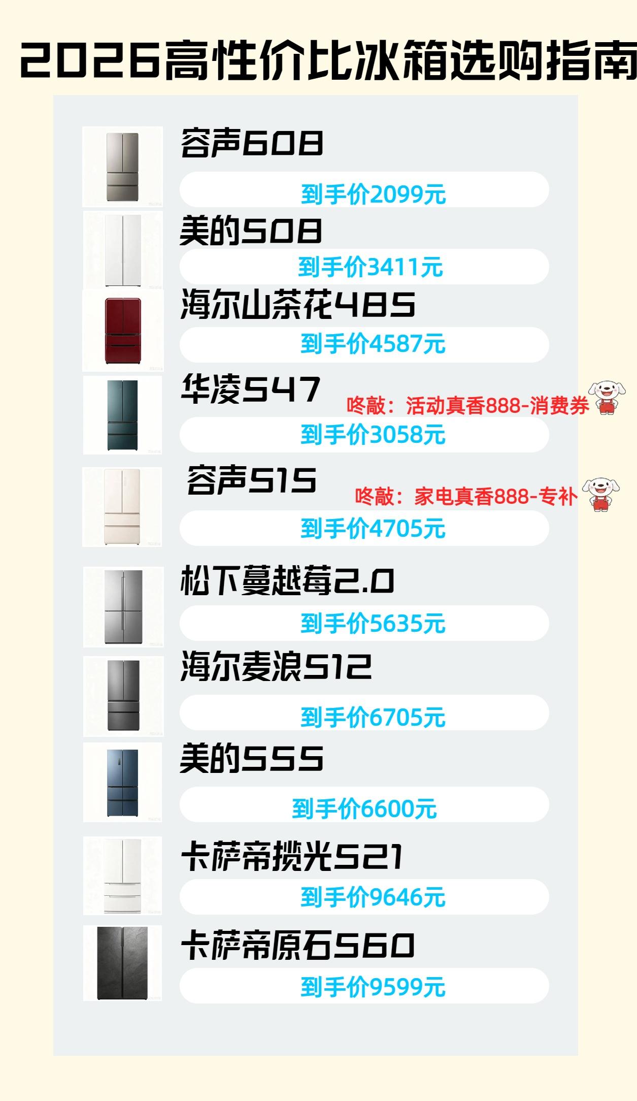 2026年8月冰箱销量榜出来了，这些热销+好评机型可以放心闭眼入！冰箱 冰箱推荐