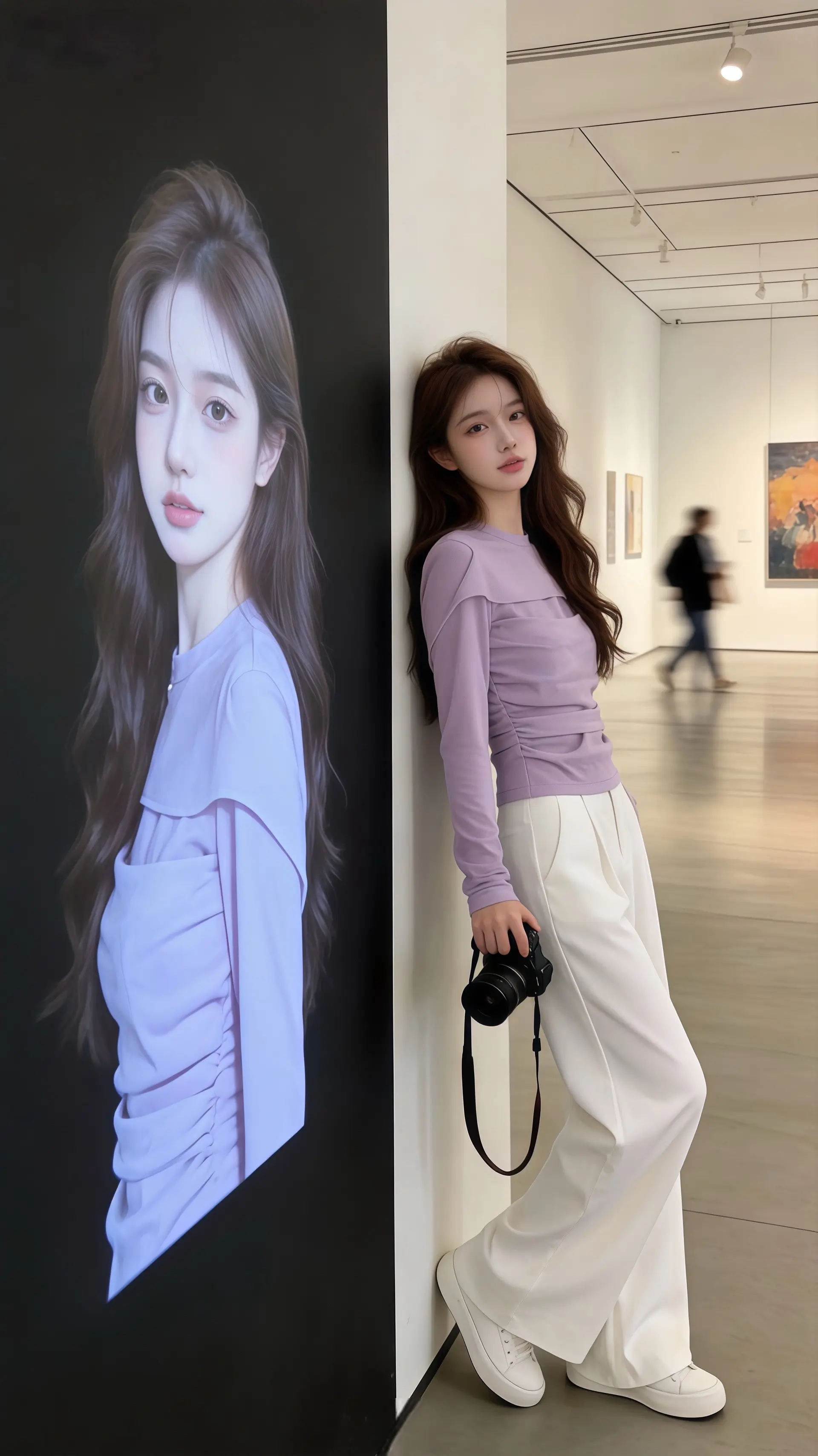 被易梦玲的中式美征服了法式鱼骨裙自带白月光滤镜姚安娜淡蓝色流光长裙造型...