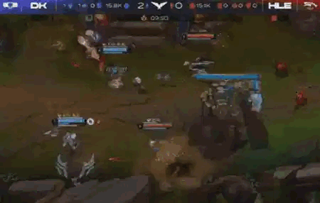 HLE四人越塔硬杀Deft，DK中野赶到击杀HLE野辅