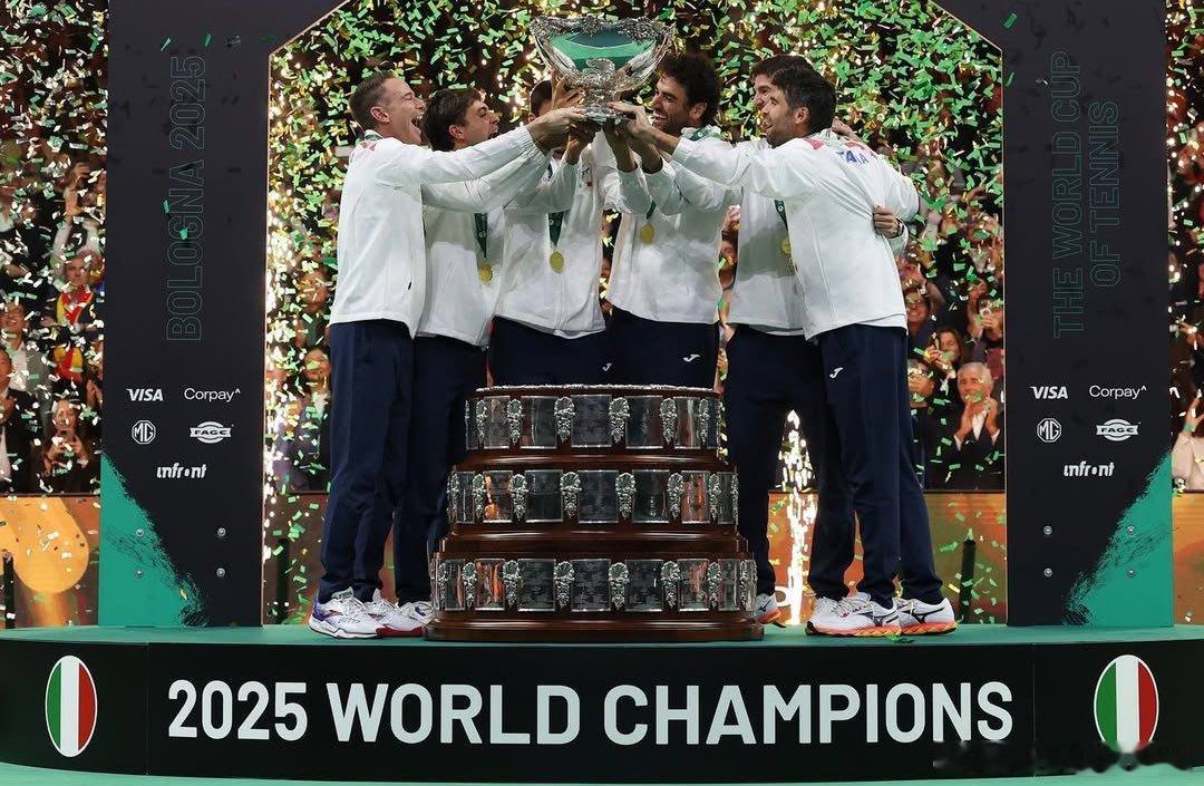 意大利🇮🇹网球进入到了黄金时代！连续第二年男女队均在团体赛中拔得头筹。✅Bi