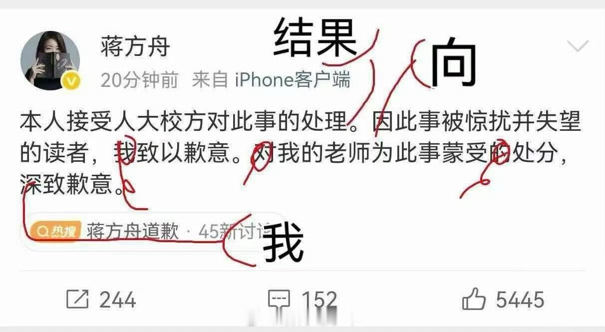 有点意思 ，清华大学当年是为什么破格录取她的？？ 人大撤销蒋方舟硕士学位蒋方舟道