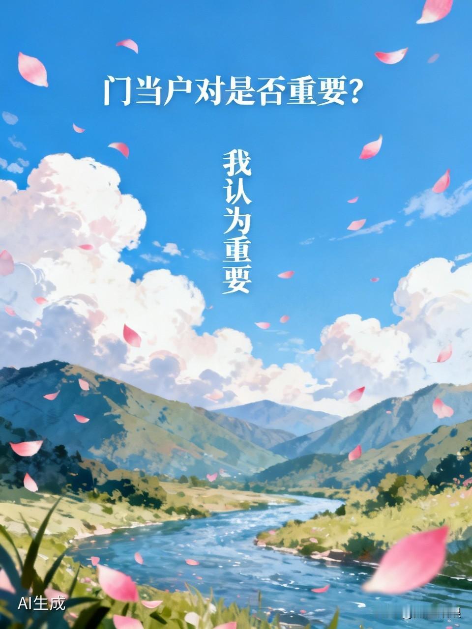 我认为重要，结婚门当户对真的很重要。婚姻不是风花雪月，是生活方式的深度融合。原生