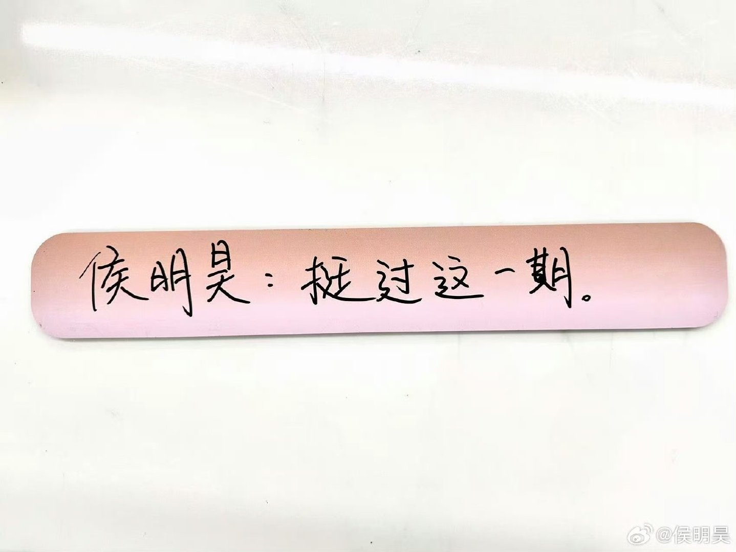 侯明昊手写歌手小目标侯明昊来这儿第1个小目标 侯明昊想挺过歌手这一期！就是说！这