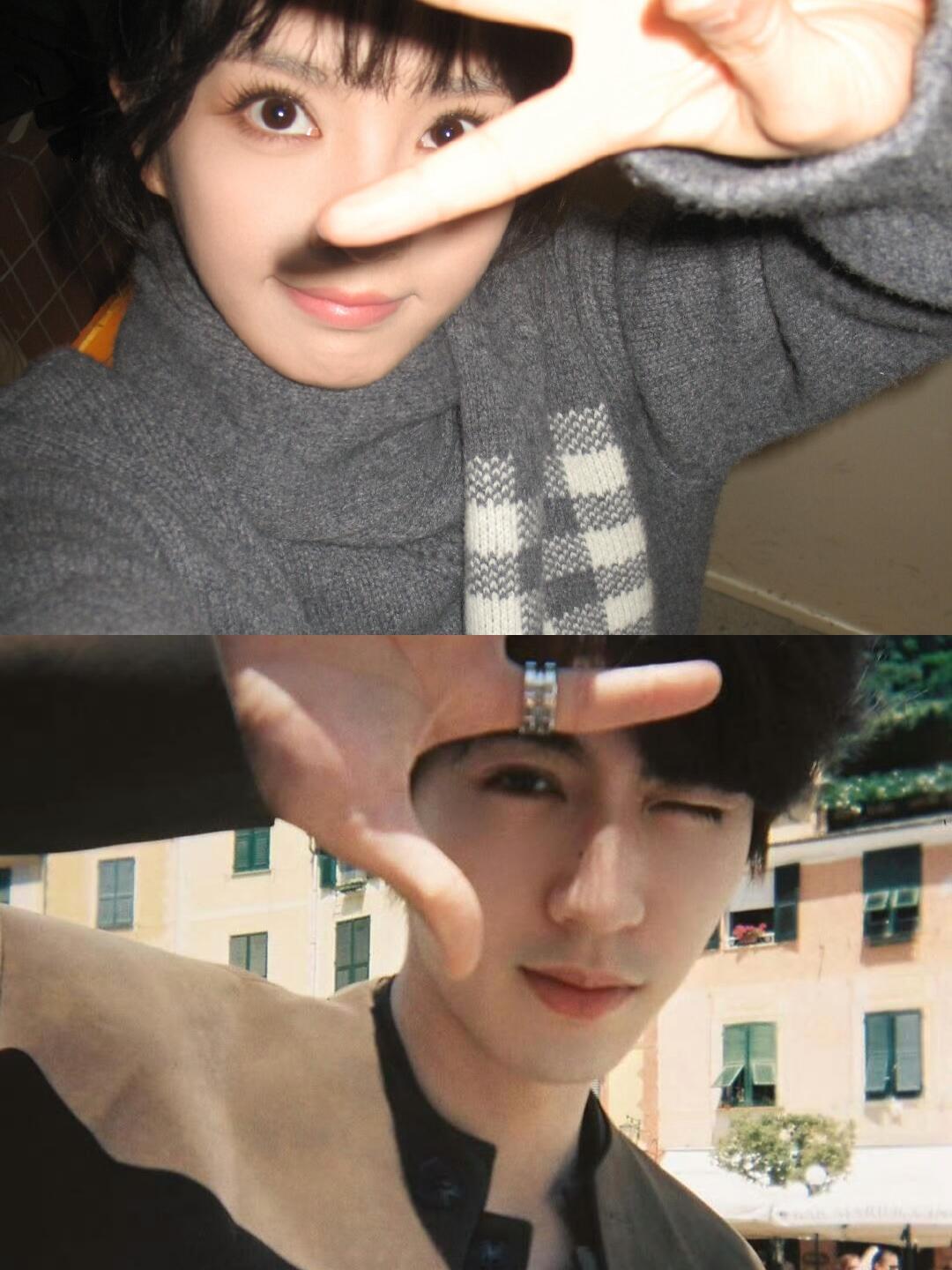 小猫敬礼vs小狗敬礼两个萌物的相似度为99% 般配二字已说累张凌赫田曦薇头纱照田