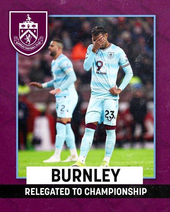 【伯恩利第5次从英超降级！】曼城1比0伯恩利，伯恩利提前4轮从英超降级，成为狼队