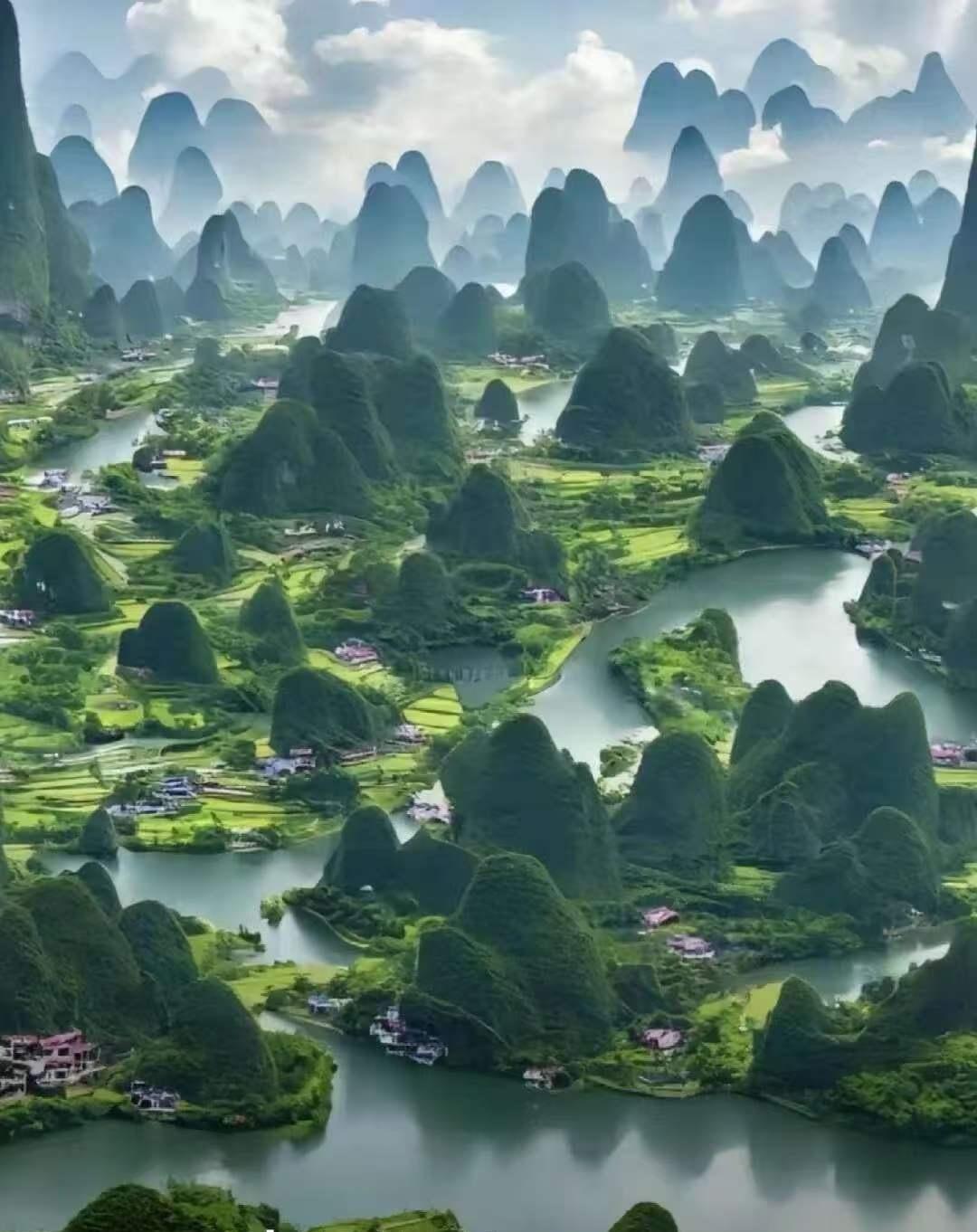 广西山水，处处如画。