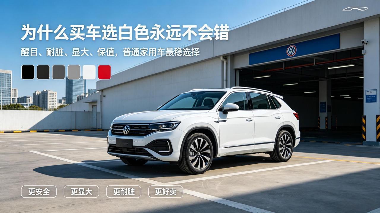 【为什么买车选白色，永远不会错？】

去停车场随便扫一眼，你就会发现一个很有意思