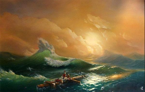 推荐欣赏：俄国著名海景画家，艾伊瓦.佐夫斯基一生以大海为题材创作了六千多幅油画作
