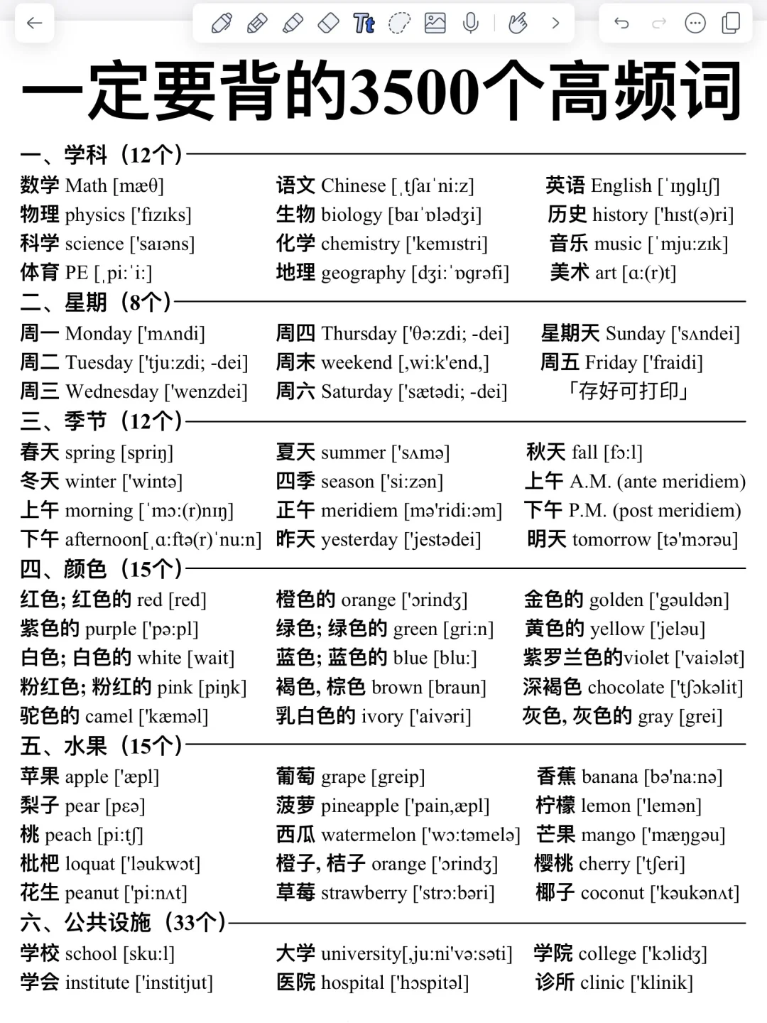 太顶了！一定要背的3500高频词！词汇量暴涨！