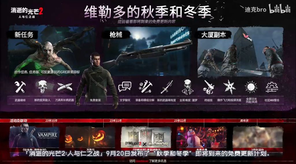 《消逝的光芒 2: 人与仁之战》游戏更新计划预告视频放出