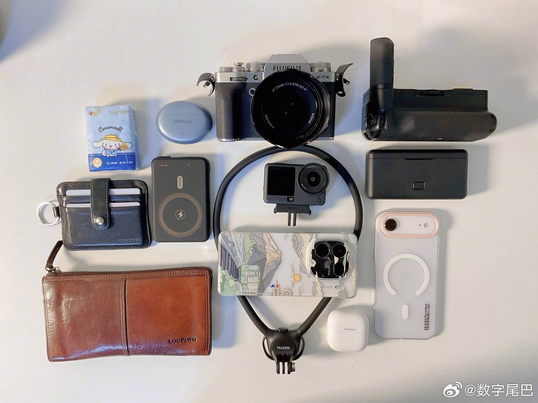 尾巴EDC 以拍摄为主，随时记录生活的碎片续航焦虑加深了因此配了很多电池和充电设