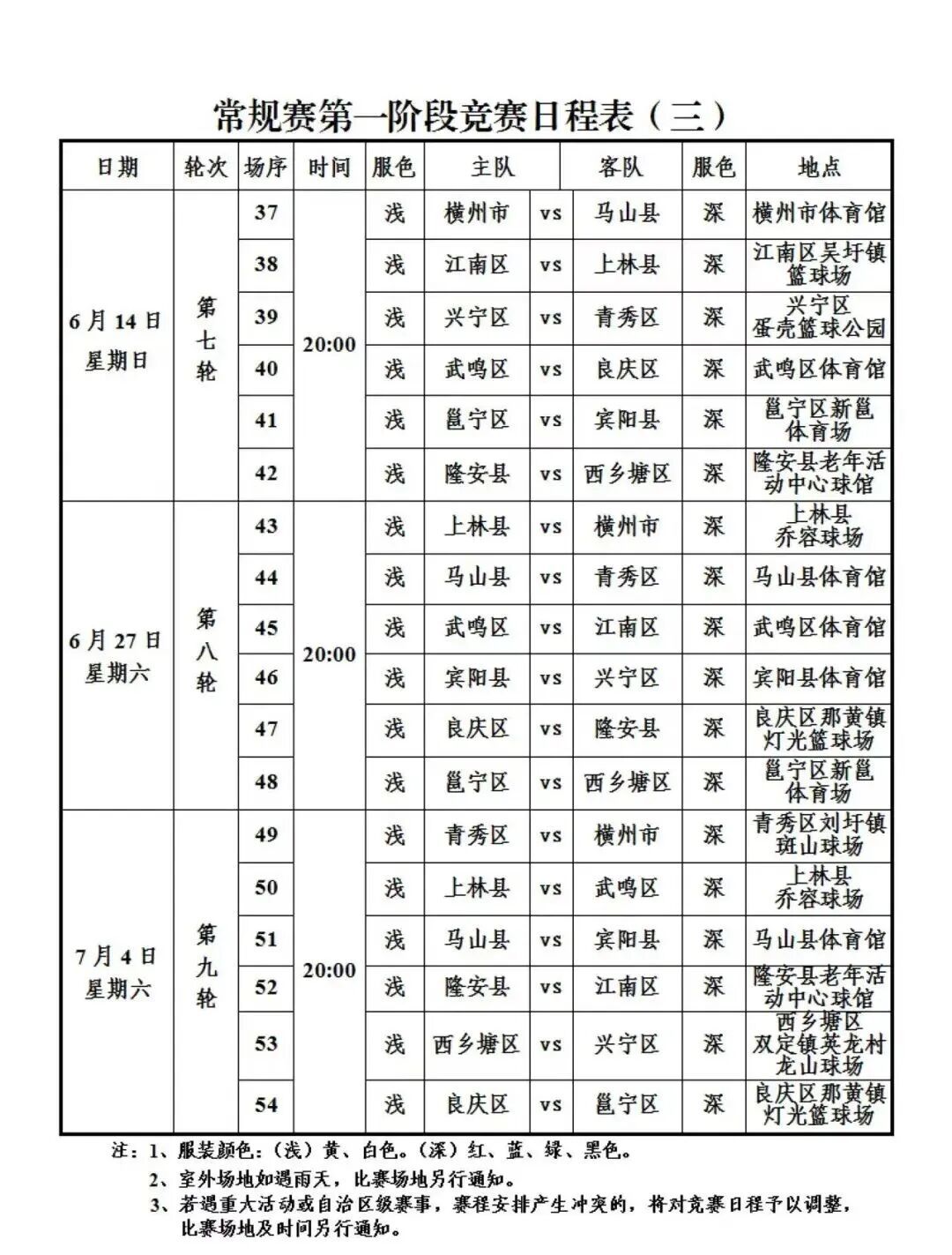 2026邕BA属于南宁人自己的篮球赛来了！5月16日正式开赛！常规赛第一阶段赛程
