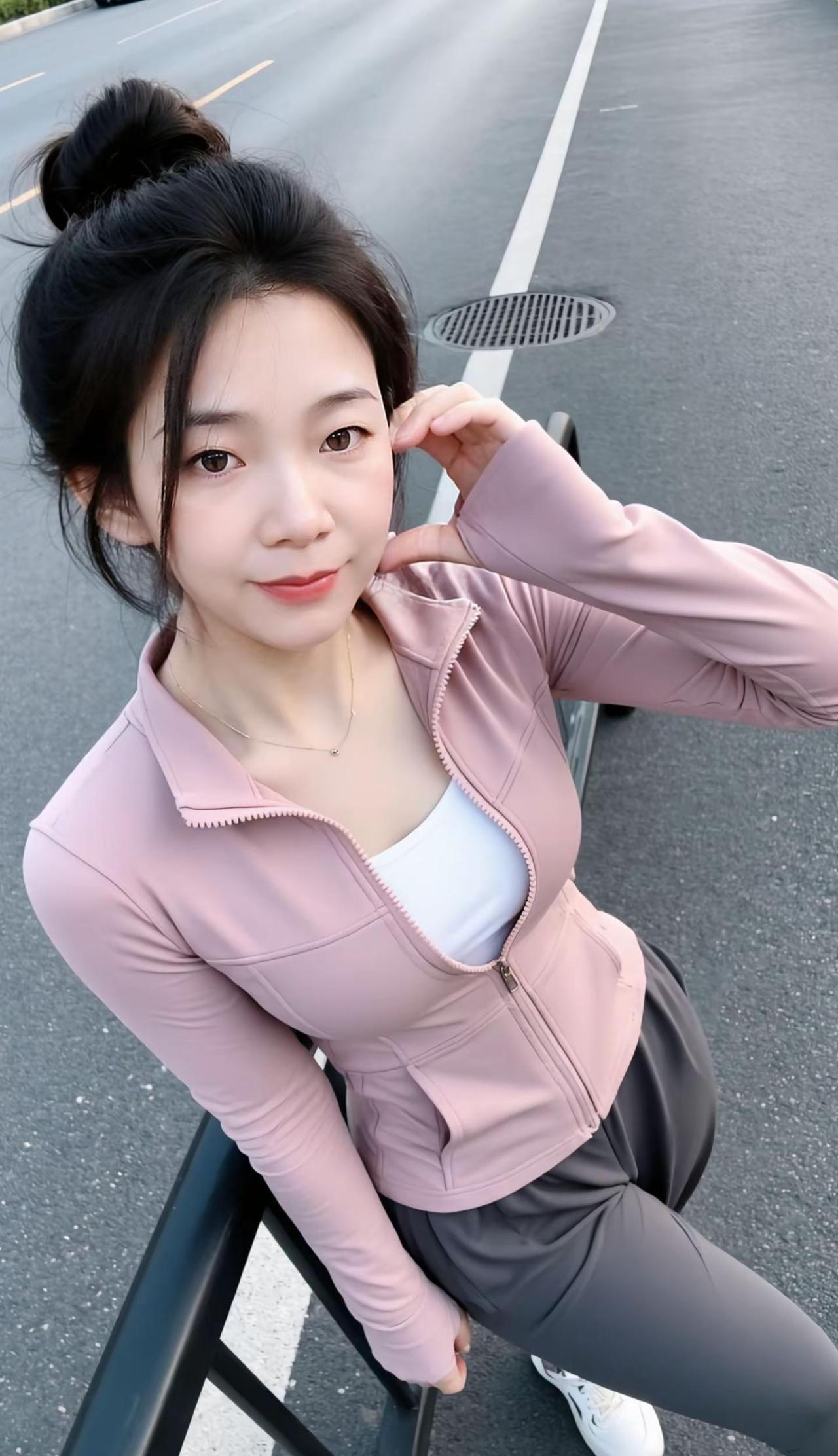 顺其自然。AI浅粉健身照