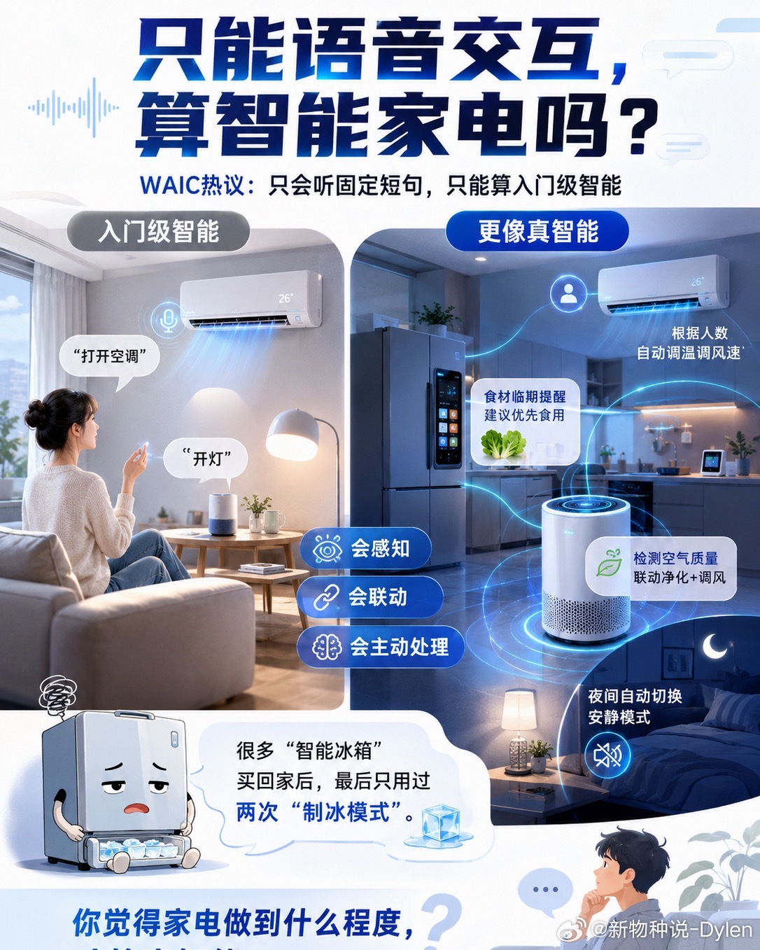 只能语音交互算智能家电吗现在听到“语音交互”基本是智能家电的标配了，喊一嗓子能开