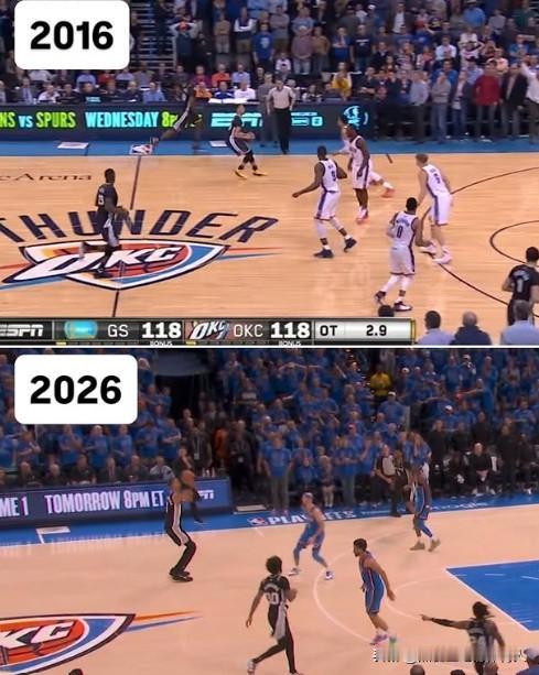 十年又一个轮回开始了
2016年库里超远三分绝杀雷霆还历历在目
2026年新的联