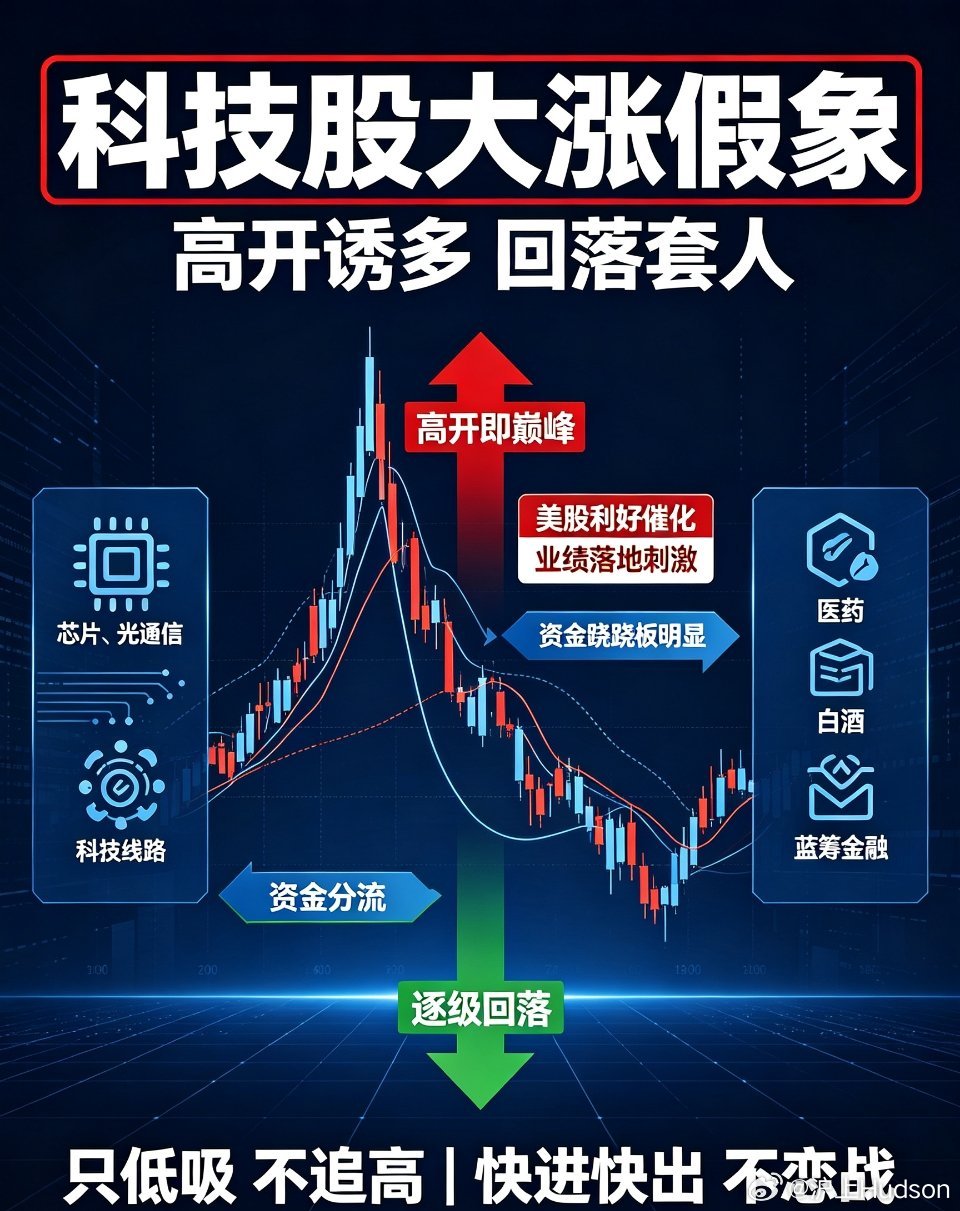 A股复盘 科技股 板块跷跷板今日很多人被科技的高开骗进去了！存储芯片、光通信全线