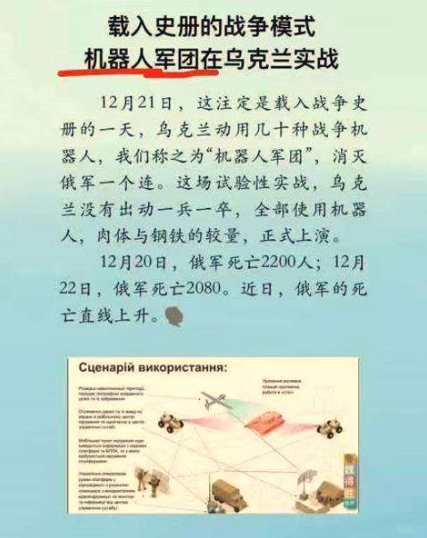 看图说话  【载入史册的战争模式机器人军团在乌克兰实战】 