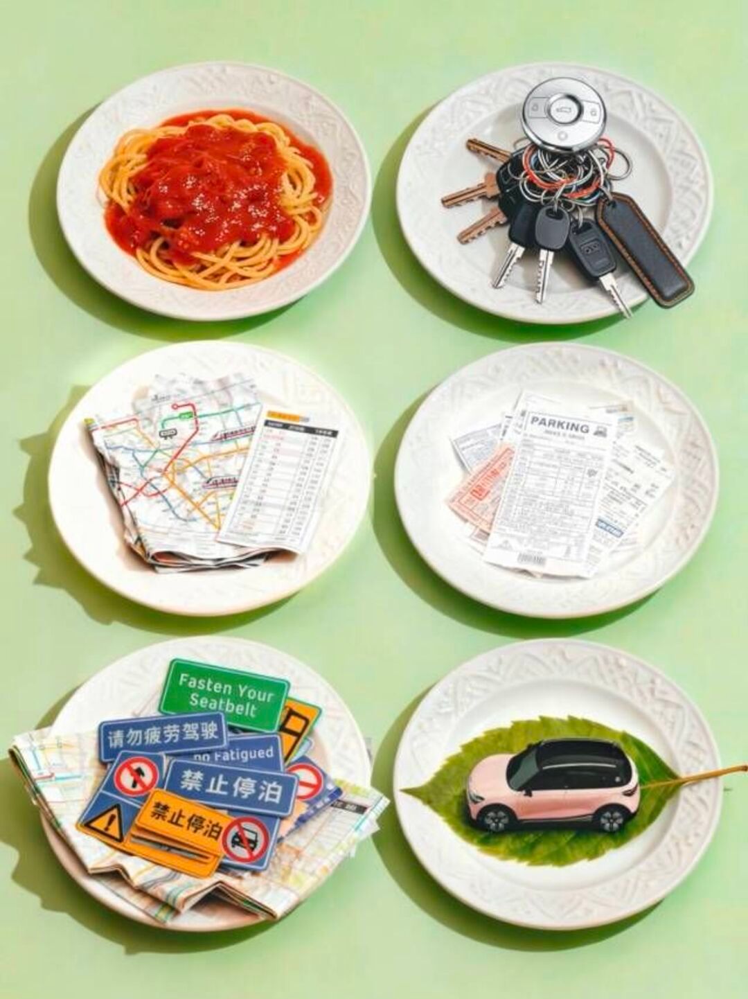 我们的二创施德明系列又又又又更新了🎨六盘“菜”，摆得体面又荒诞——红酱意面是堵