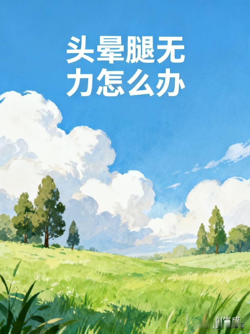 头晕腿无力可别不当回事，得先找准原因再对症下药。
要是低血糖，随身备点糖果果汁，