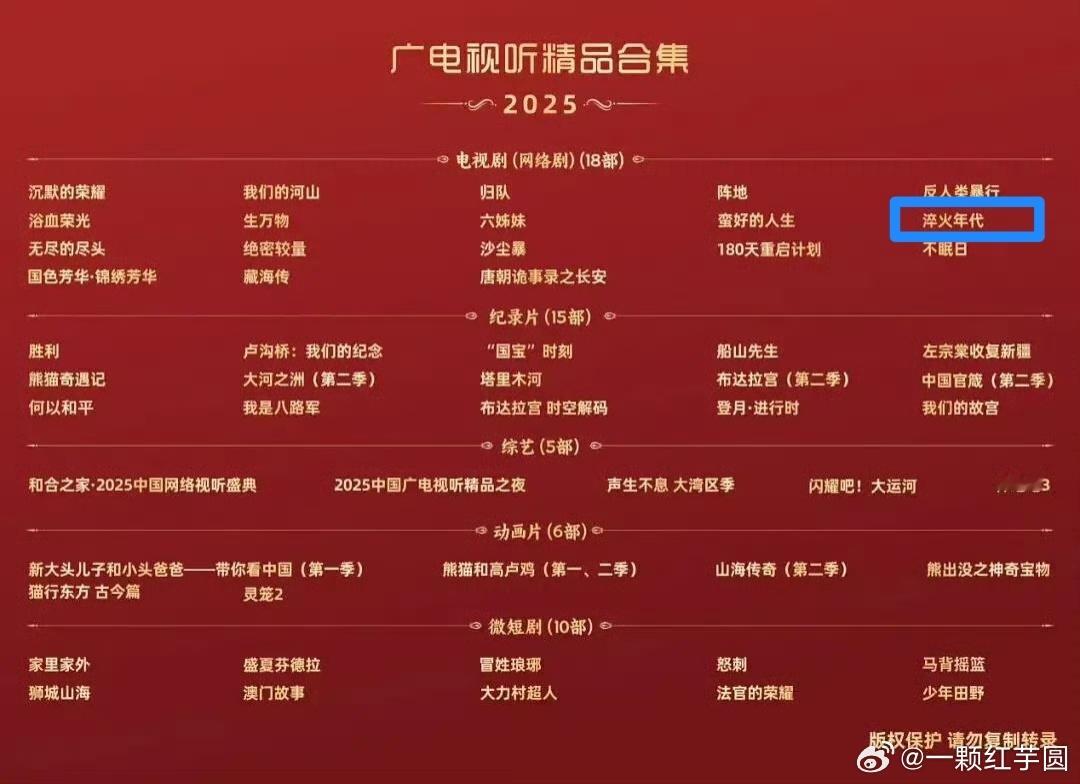 宋祖儿《淬火年代》入选2025年广电年鉴！恭喜这个鹅！！正剧赛道也牛牛哒🎉 