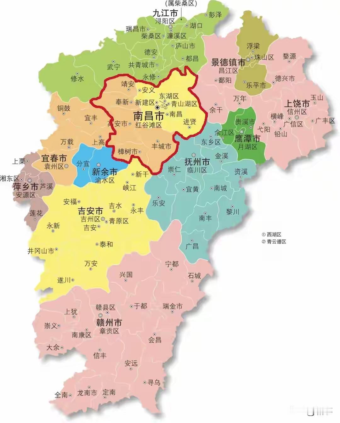 真希望丰城、高安、樟树、靖安、奉新这五个县市（县级市）划入南昌市！
这样调整，新
