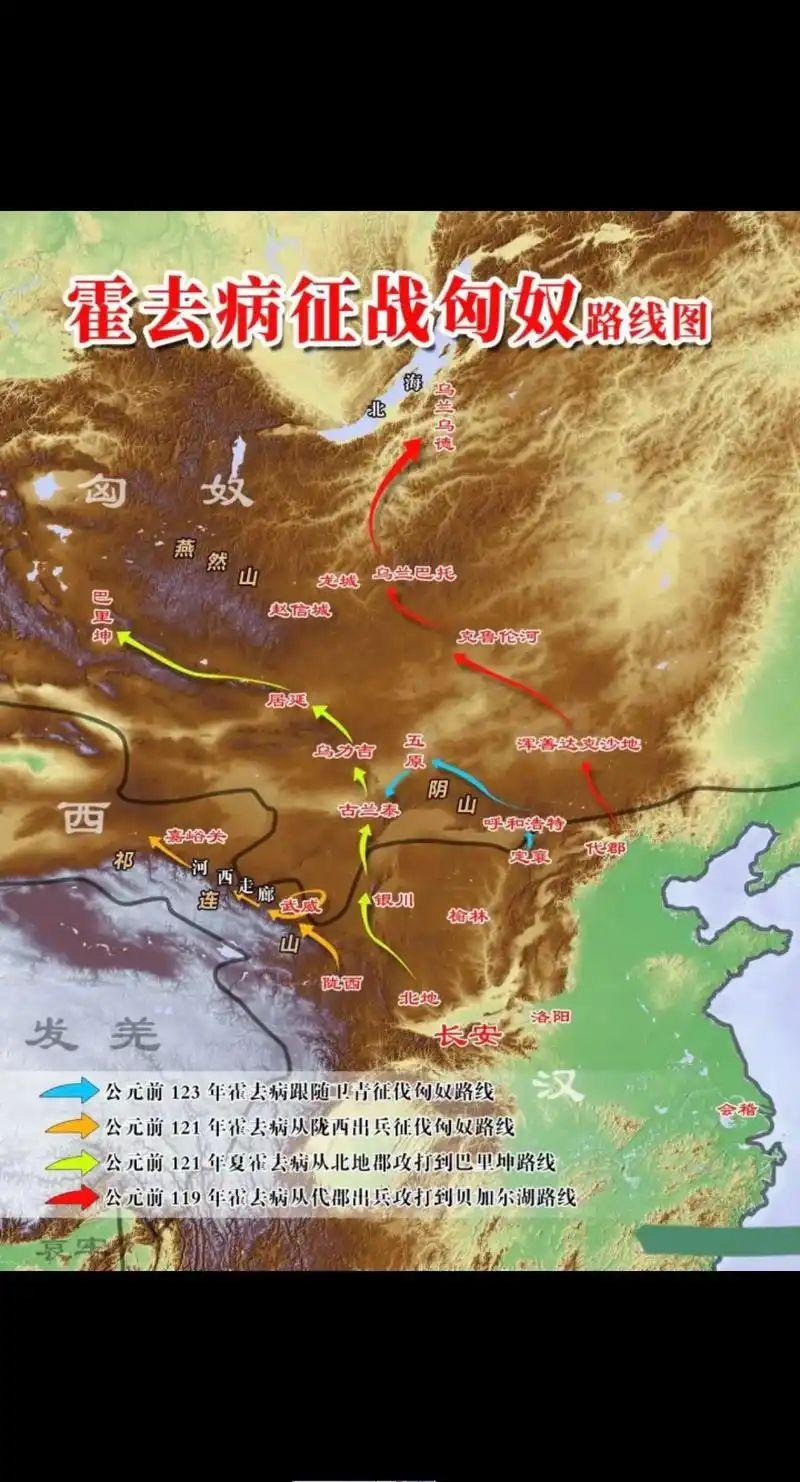 霍去病征战匈奴的路线