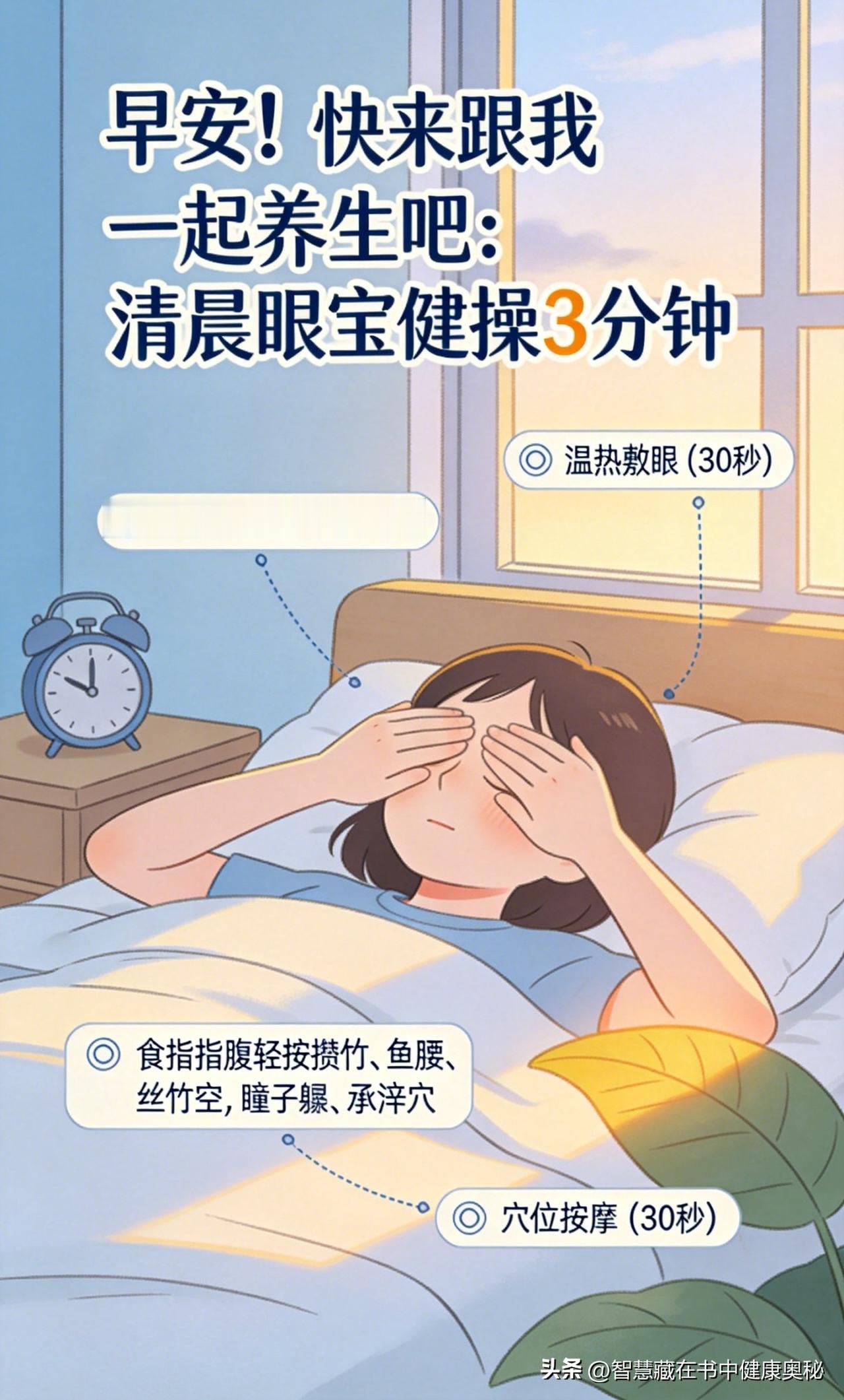 早安！快来跟我一起养生吧：清晨眼宝健操3分钟晨起养生动作 眼睛保健按摩 早安今天