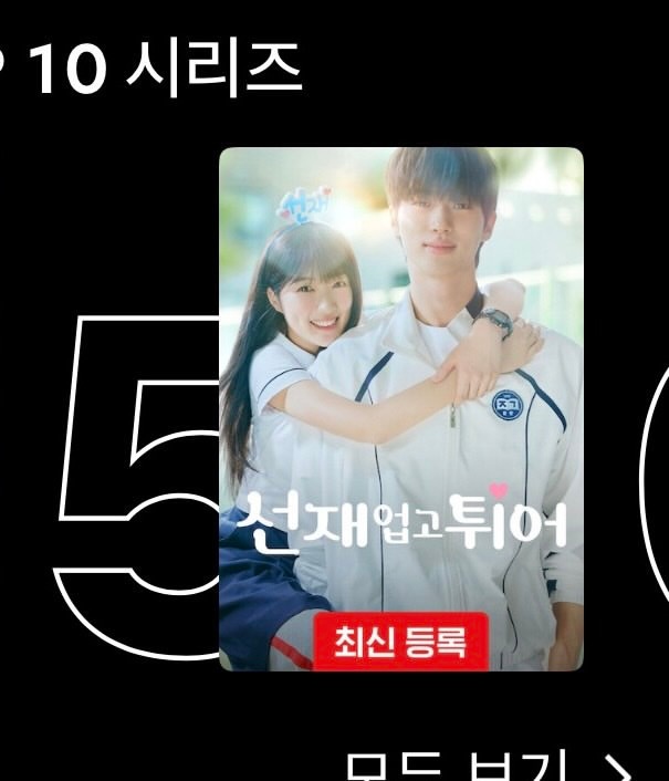 《背着善宰跑》今天在Netflix韩国Top10的第五位，上升了一名，牛死了边佑
