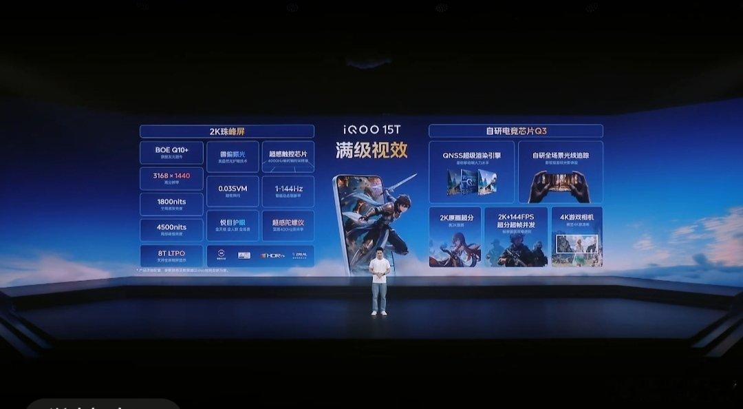 iQOO15T新一代超感操控，搭载2K珠峰屏，国产屏巅峰之作：Q10+发光器件&