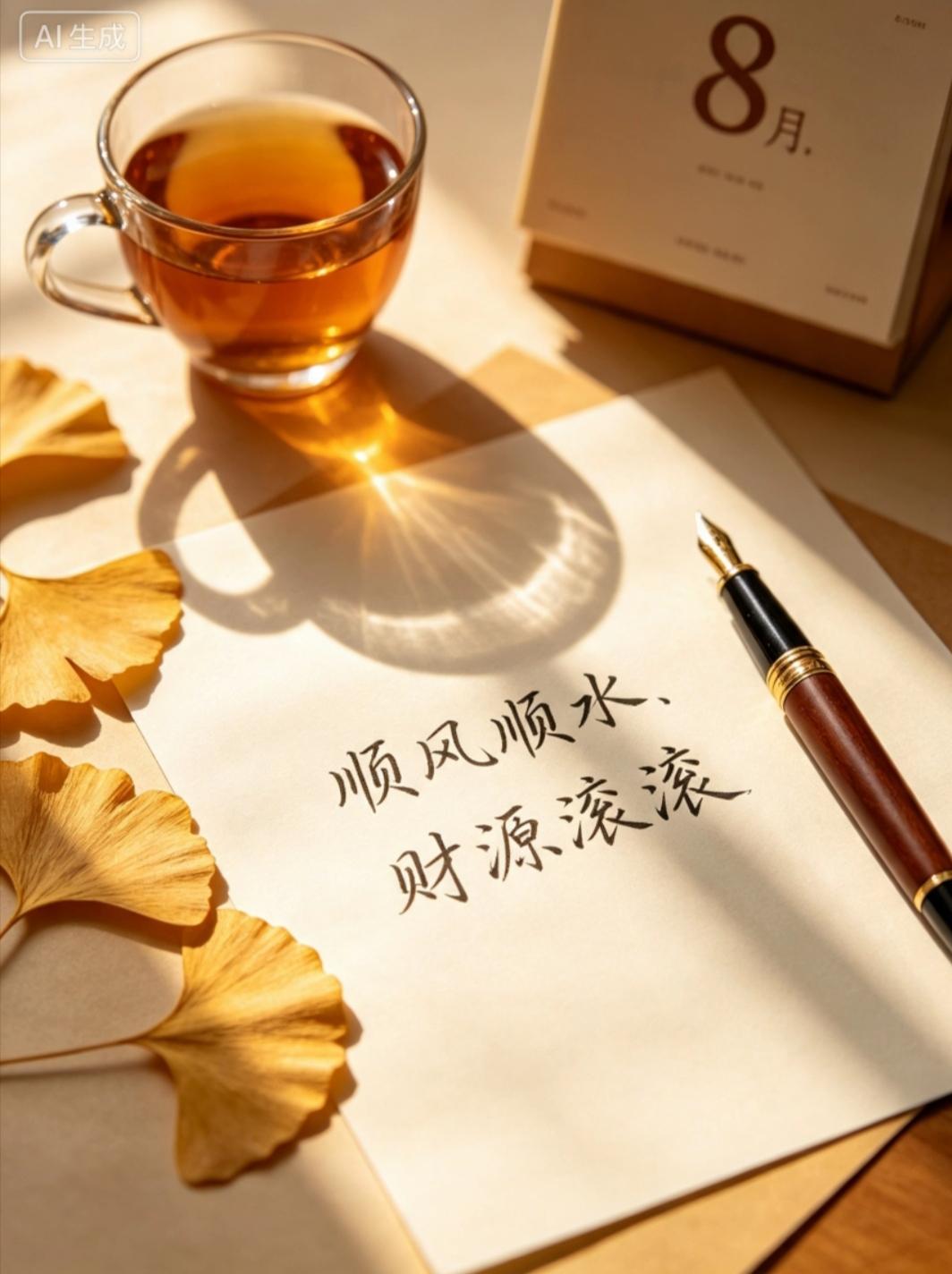 8月第一天，提笔期许：顺风顺水，财源滚滚。
很多人总觉得好运靠偶遇，财富靠运气，