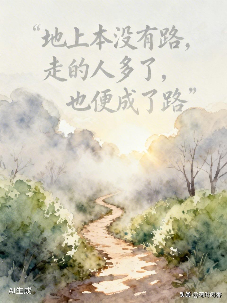 我选“地上本没有路，走的人多了，也便成了路”。当年读《故乡》看到这句话，瞬间就被