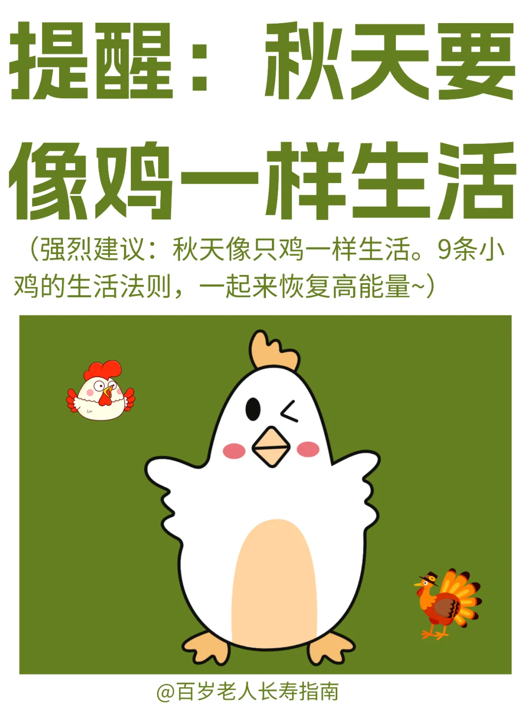 真心提醒：秋天要像鸡一样生活