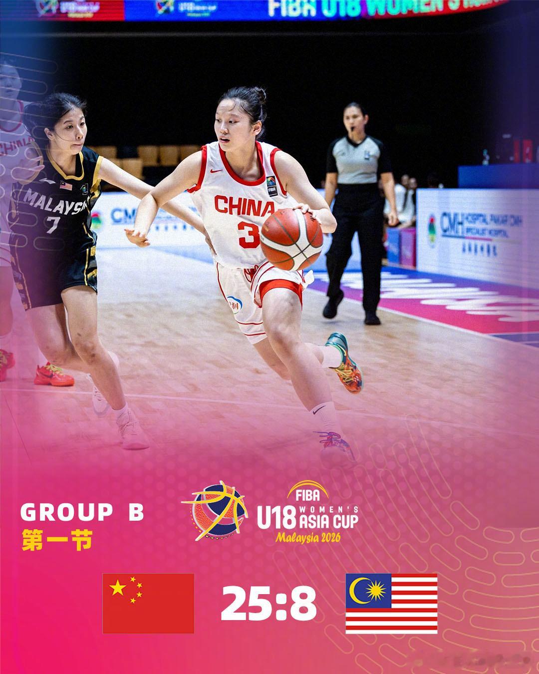 2026女篮 FIBAU18亚洲杯 第1️⃣比赛日焦点战小组赛中国队VS马来西亚