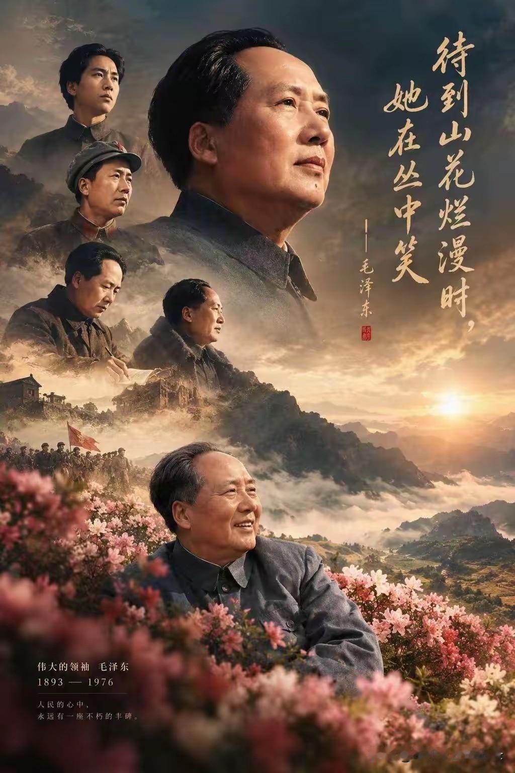 中国有了毛泽东幸福的也，福也，德恩万民，润泽天下。同年去世的三位伟人千古流芳。