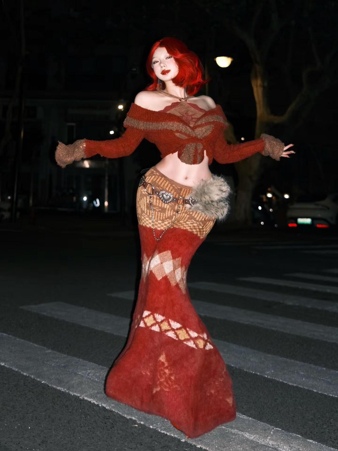 姐穿红色好权威。美爆了 红色系 红裙