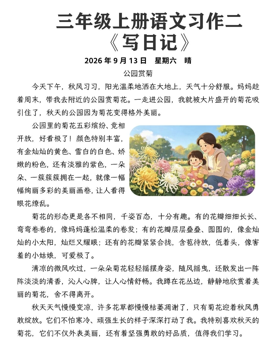 三年级上册语文，第二单元习作二《写日记》精选范文3篇，收藏备用