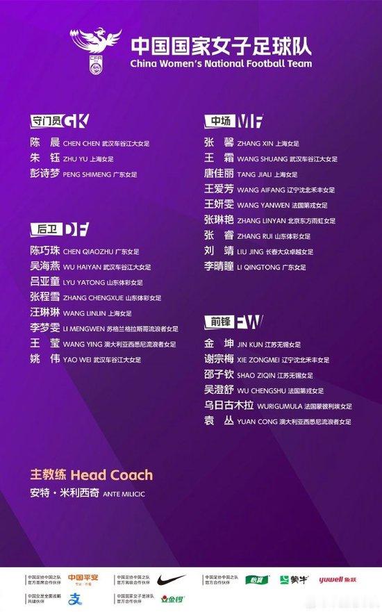【中国女足亚洲杯名单】北京时间2月19日，中国女足公布了亚洲杯大名单。　　其中，