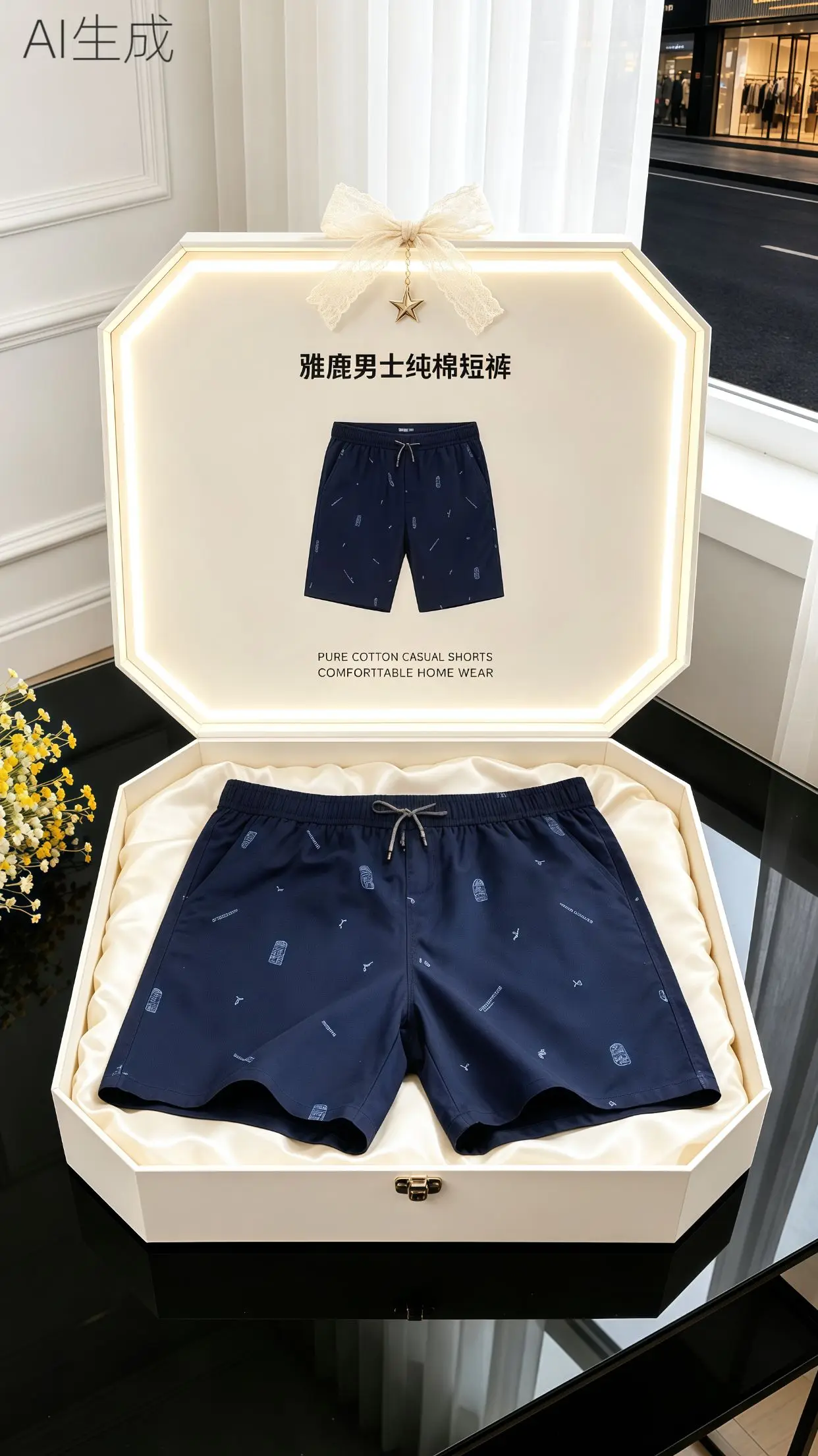 雅鹿男士短裤 雅鹿纯棉短裤